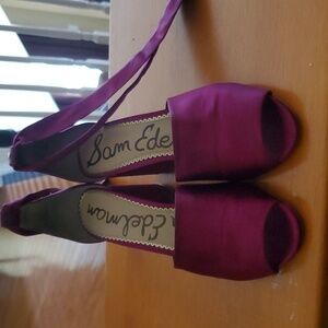 Sam Edelman Pink Satin Ankle Tie Heels